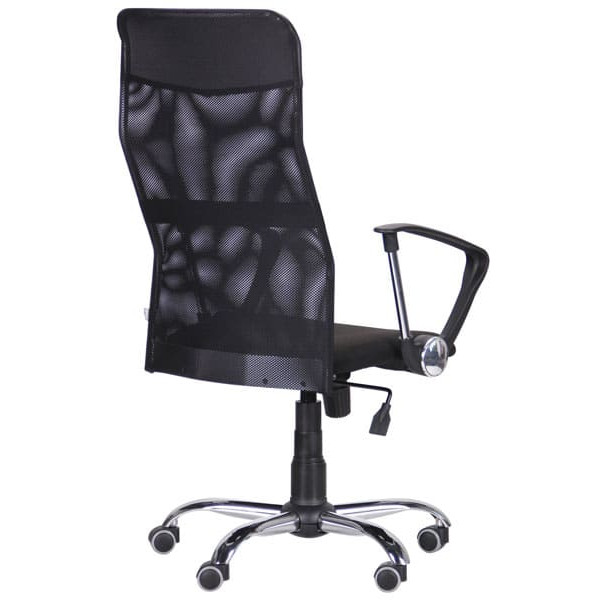 Крісло AMF Ultra Хром сидіння А-1/спинка Сітка чорна, вставка Скаден чорний-3