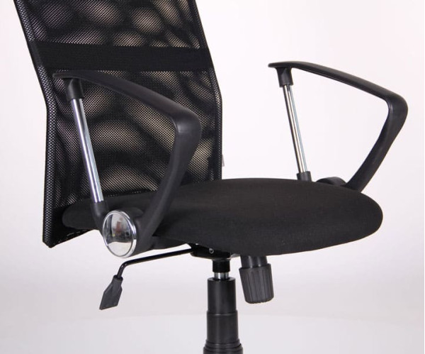 Крісло AMF Ultra Хром сидіння А-1/спинка Сітка чорна, вставка Скаден чорний-6