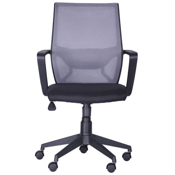 Кресло АМФ Tin сиденье Саванна nova Black 19/спинка Сетка SL-16 серая-1