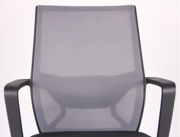 Кресло АМФ Tin сиденье Саванна nova Black 19/спинка Сетка SL-16 серая-4