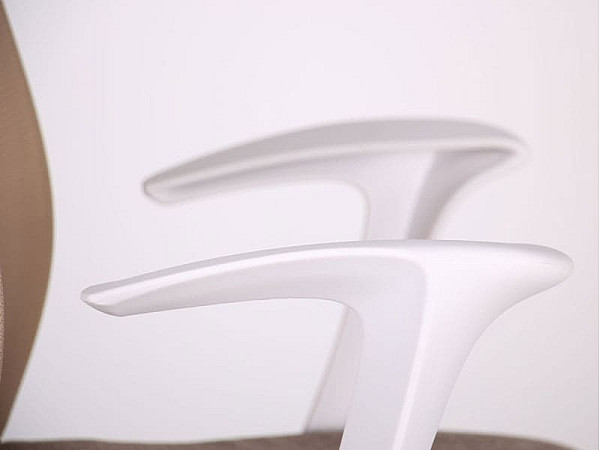 Крісло АМФ Nickel White сидіння Сідней-09/спинка Сітка SL-02 беж-10