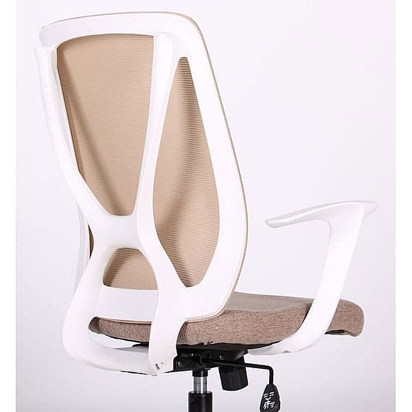 Крісло АМФ Nickel White сидіння Сідней-09/спинка Сітка SL-02 беж-12