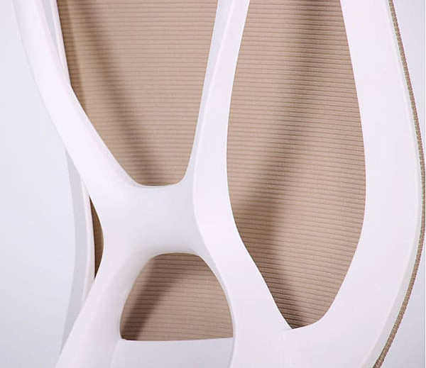 Крісло АМФ Nickel White сидіння Сідней-09/спинка Сітка SL-02 беж-13