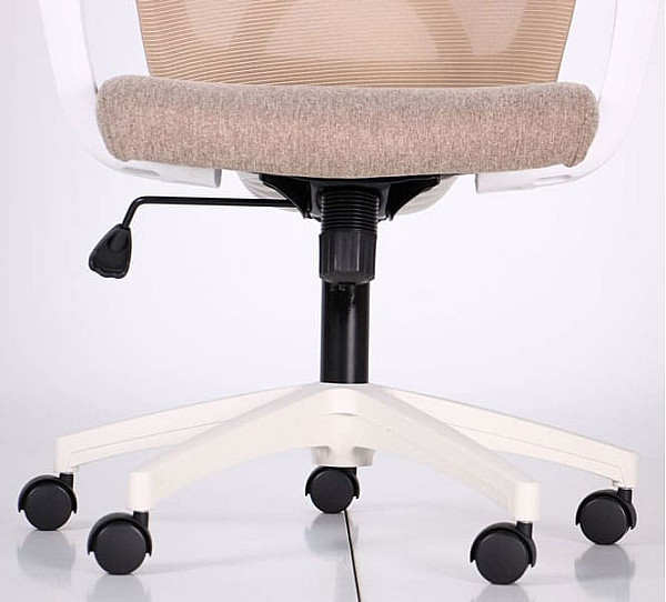 Крісло АМФ Nickel White сидіння Сідней-09/спинка Сітка SL-02 беж-14