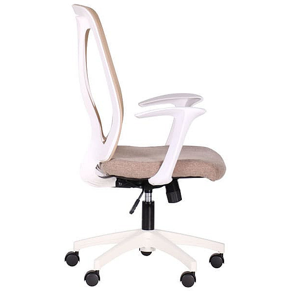 Крісло АМФ Nickel White сидіння Сідней-09/спинка Сітка SL-02 беж-2