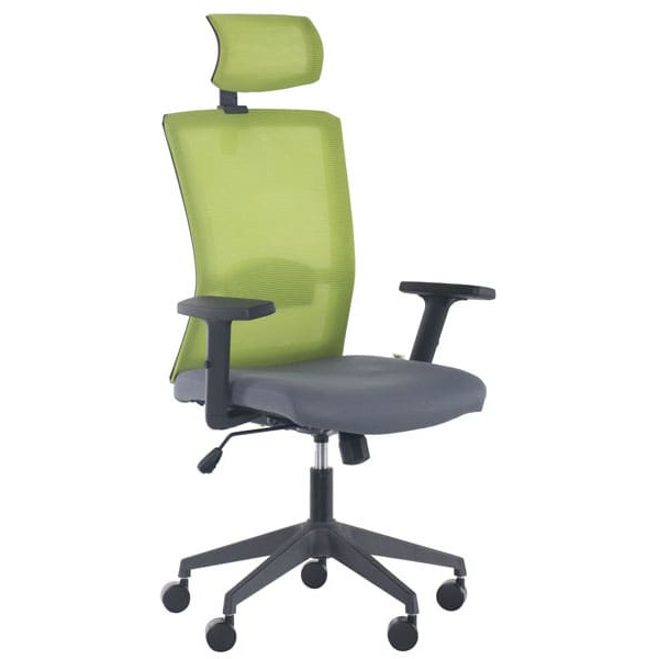 Крісло АМФ Uran Black HR сидіння Нест-08 Сіра/спинка Сітка SL-06 Салатова-0
