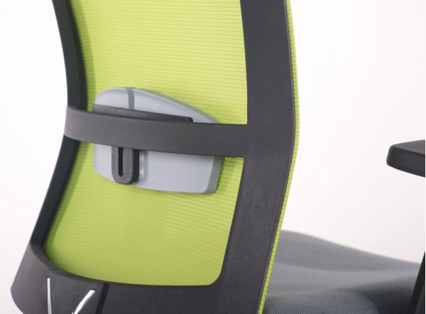Крісло АМФ Uran Black HR сидіння Нест-08 Сіра/спинка Сітка SL-06 Салатова-11