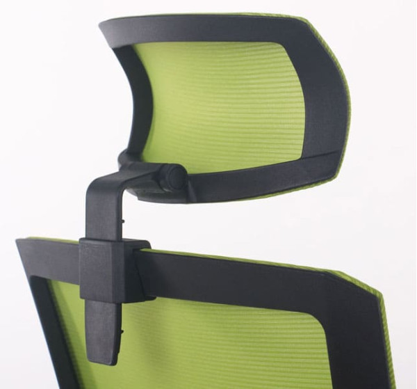 Крісло АМФ Uran Black HR сидіння Нест-08 Сіра/спинка Сітка SL-06 Салатова-12