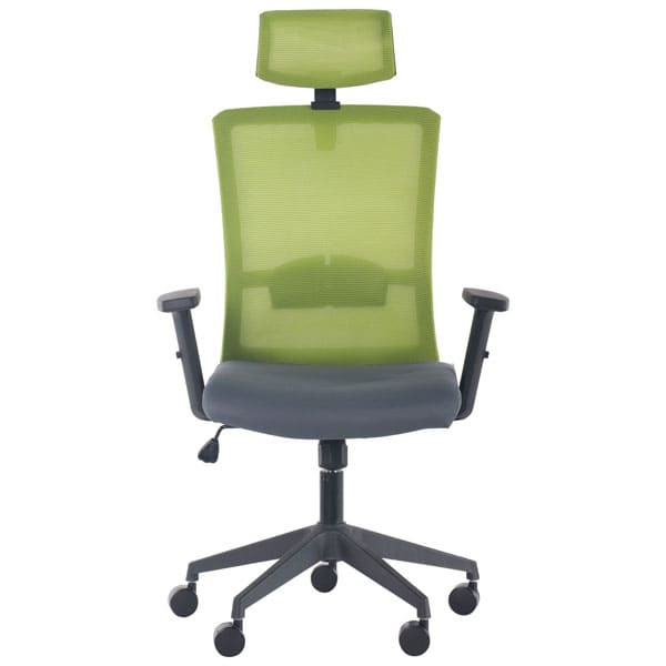 Крісло АМФ Uran Black HR сидіння Нест-08 Сіра/спинка Сітка SL-06 Салатова-1