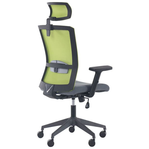 Крісло АМФ Uran Black HR сидіння Нест-08 Сіра/спинка Сітка SL-06 Салатова-3