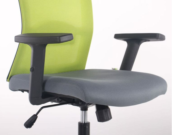 Крісло АМФ Uran Black HR сидіння Нест-08 Сіра/спинка Сітка SL-06 Салатова-4