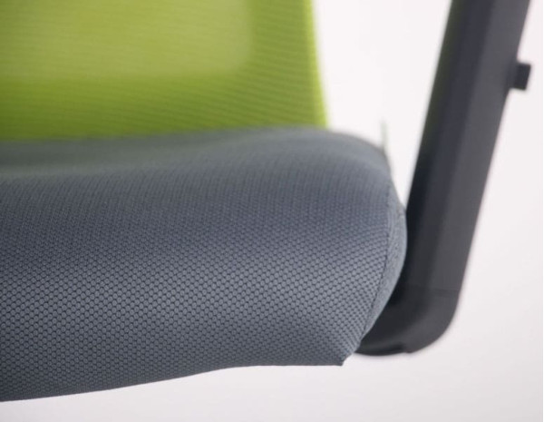 Крісло АМФ Uran Black HR сидіння Нест-08 Сіра/спинка Сітка SL-06 Салатова-5