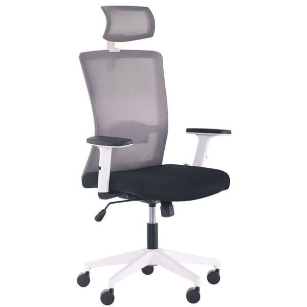 Крісло АМФ Uran White HR сидіння Нест-01 Чорна/спинка Сітка HY-109 Сіра-0