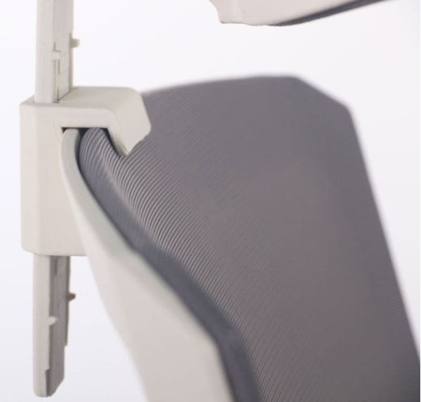 Крісло АМФ Uran White HR сидіння Нест-01 Чорна/спинка Сітка HY-109 Сіра-10