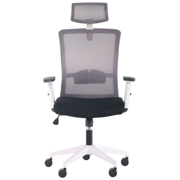 Крісло АМФ Uran White HR сидіння Нест-01 Чорна/спинка Сітка HY-109 Сіра-1