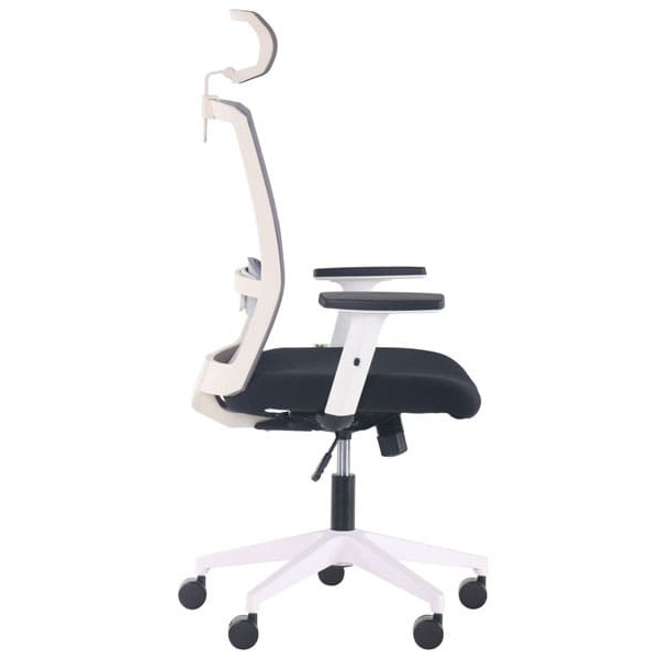 Крісло АМФ Uran White HR сидіння Нест-01 Чорна/спинка Сітка HY-109 Сіра-2