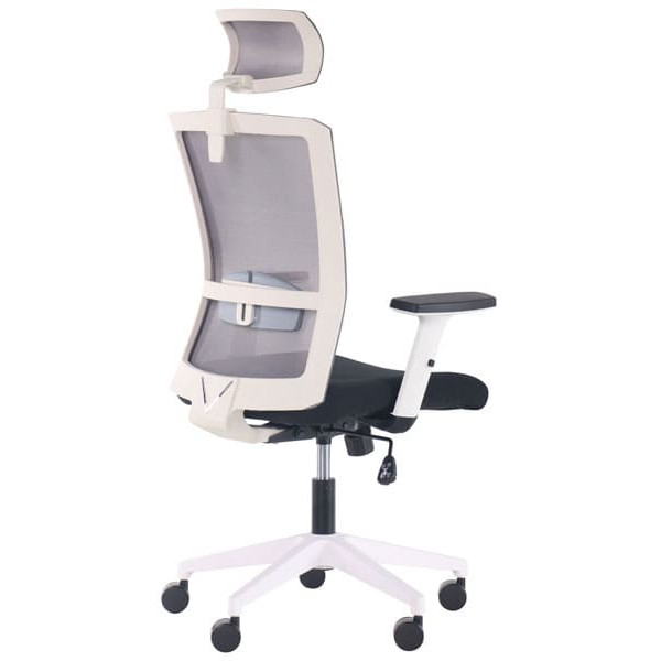 Крісло АМФ Uran White HR сидіння Нест-01 Чорна/спинка Сітка HY-109 Сіра-3