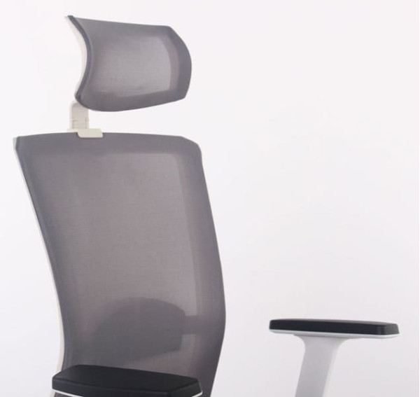 Крісло АМФ Uran White HR сидіння Нест-01 Чорна/спинка Сітка HY-109 Сіра-4