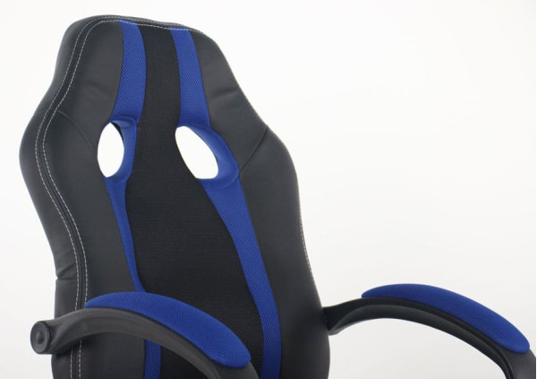Крісло АМФ Shift Неаполь N-20/Сітка чорна, вставки Сітка синя Крісло АМФ Shift Неаполь N-20/Сітка чорна, вставки Сітка синя-4