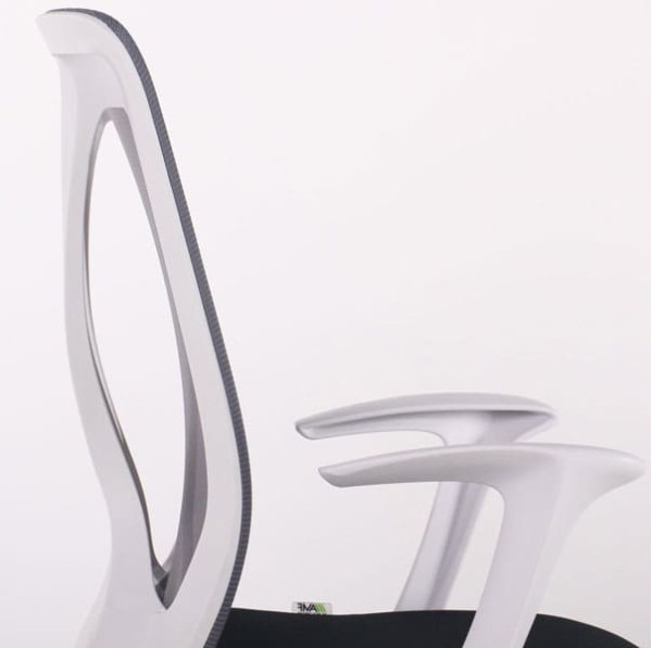 Кресло АМФ Nickel White сиденье Нест-01 черная/спинка Сетка SL-16 серая-9