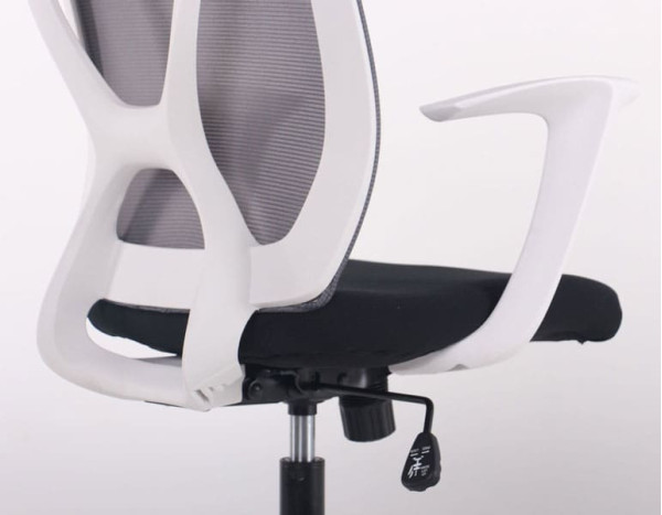 Кресло АМФ Nickel White сиденье Нест-01 черная/спинка Сетка SL-16 серая-11