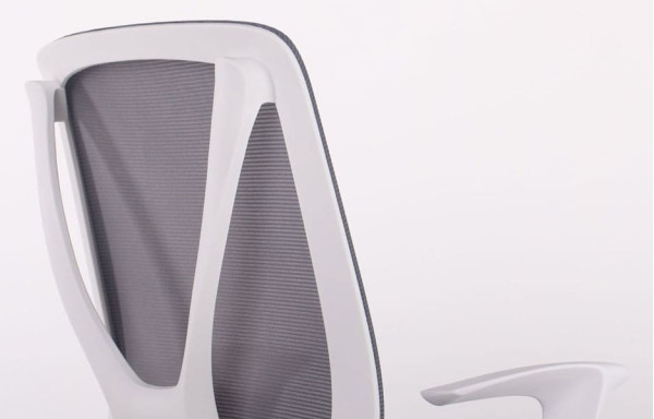 Кресло АМФ Nickel White сиденье Нест-01 черная/спинка Сетка SL-16 серая-12