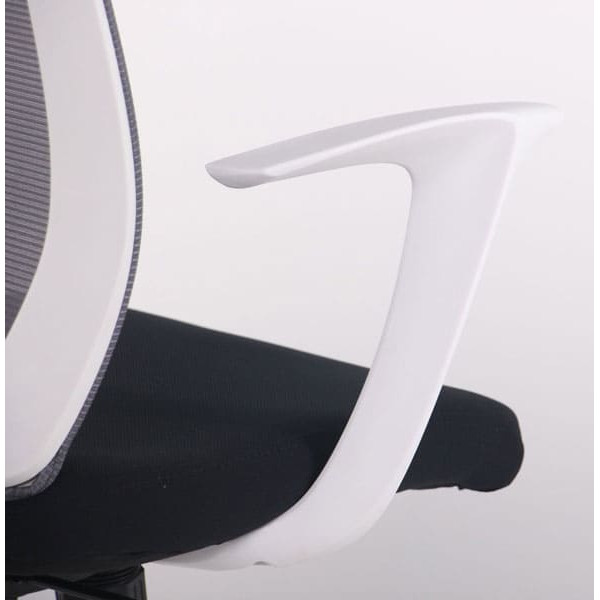 Кресло АМФ Nickel White сиденье Нест-01 черная/спинка Сетка SL-16 серая-13
