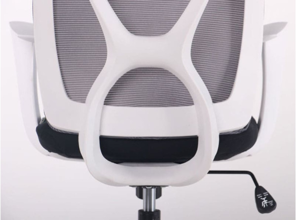 Кресло АМФ Nickel White сиденье Нест-01 черная/спинка Сетка SL-16 серая-14