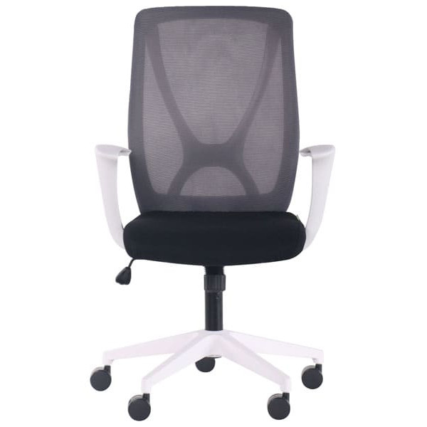 Кресло АМФ Nickel White сиденье Нест-01 черная/спинка Сетка SL-16 серая-1