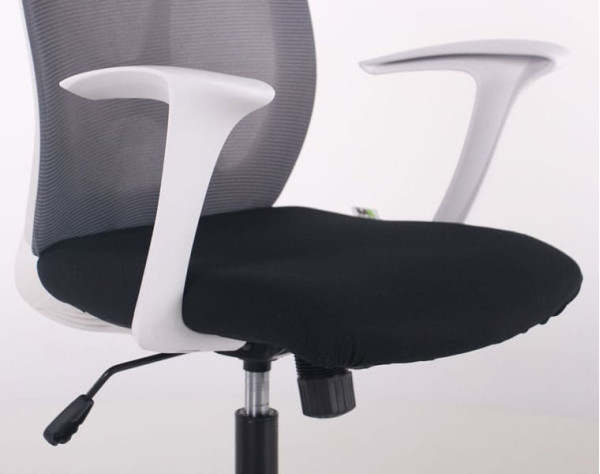 Кресло АМФ Nickel White сиденье Нест-01 черная/спинка Сетка SL-16 серая-7