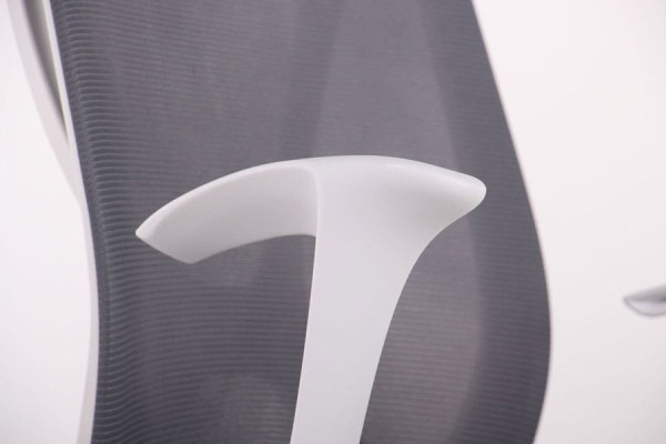 Кресло АМФ Nickel White сиденье Нест-01 черная/спинка Сетка SL-16 серая-8