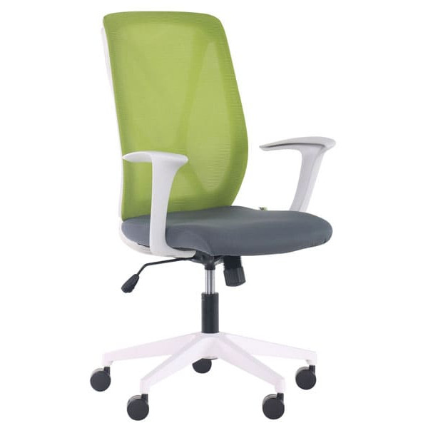 Крісло АМФ Nickel White сидіння Нест-08 сіра/спинка Сітка SL-06 салатова-0
