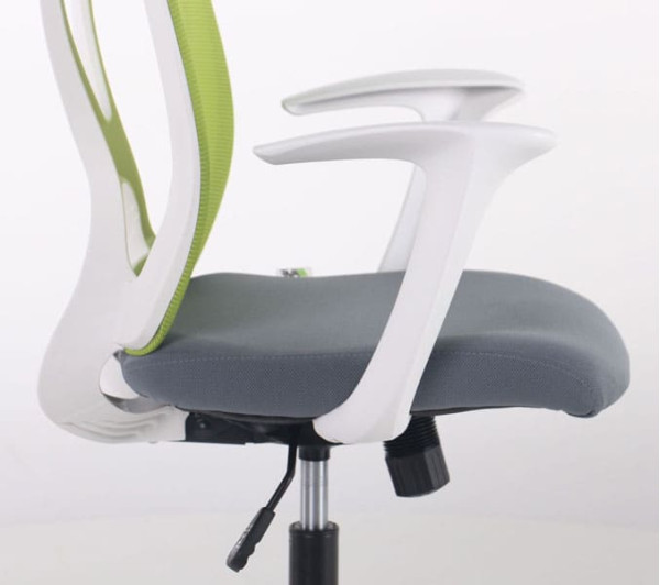 Крісло АМФ Nickel White сидіння Нест-08 сіра/спинка Сітка SL-06 салатова-9