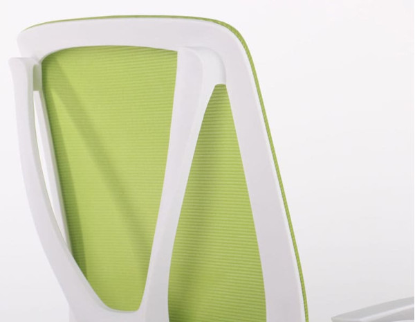 Крісло АМФ Nickel White сидіння Нест-08 сіра/спинка Сітка SL-06 салатова-11