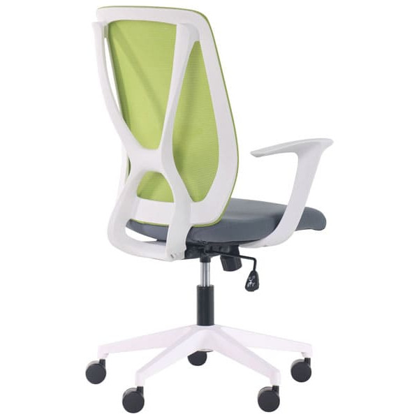 Крісло АМФ Nickel White сидіння Нест-08 сіра/спинка Сітка SL-06 салатова-3