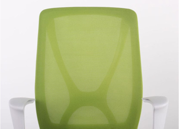 Крісло АМФ Nickel White сидіння Нест-08 сіра/спинка Сітка SL-06 салатова-4