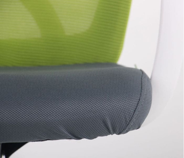 Крісло АМФ Nickel White сидіння Нест-08 сіра/спинка Сітка SL-06 салатова-6