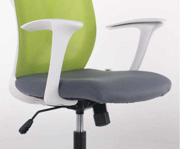 Крісло АМФ Nickel White сидіння Нест-08 сіра/спинка Сітка SL-06 салатова-8