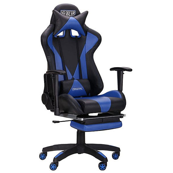 Крісло АМФ VR Racer Magnus Чорний/Синій Крісло АМФ VR Racer Magnus Чорний/Синій-0