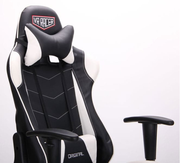 Кресло АМФ VR Racer Blade Черный/Белый Кресло АМФ VR Racer Blade Черный/Белый-5