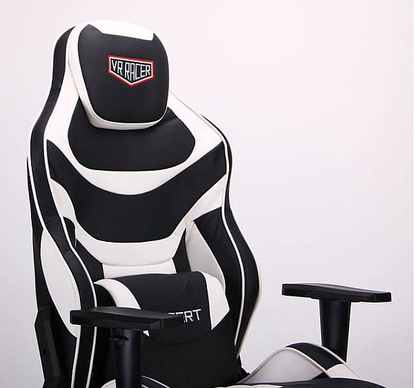 Крісло АМФ VR Racer Expert Virtuoso Чорний/Білий Крісло АМФ VR Racer Expert Virtuoso Чорний/Білий-5
