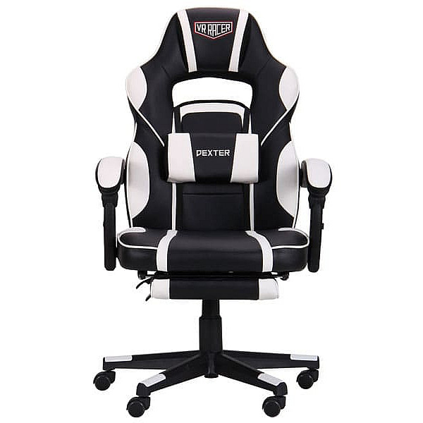 Крісло АМФ VR Racer Dexter Vector Чорний/Білий Крісло АМФ VR Racer Dexter Vector Чорний/Білий-2