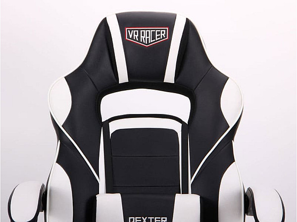 Крісло АМФ VR Racer Dexter Vector Чорний/Білий Крісло АМФ VR Racer Dexter Vector Чорний/Білий-6