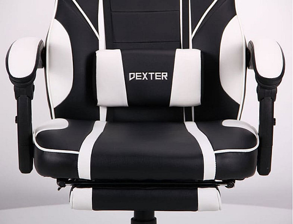 Крісло АМФ VR Racer Dexter Vector Чорний/Білий Крісло АМФ VR Racer Dexter Vector Чорний/Білий-8