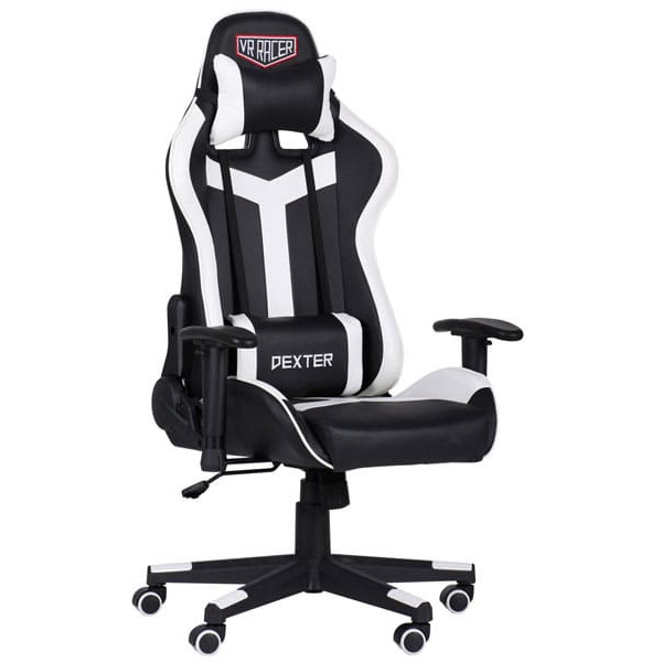 Крісло АМФ VR Racer Dexter Laser Чорний/Білий Крісло АМФ VR Racer Dexter Laser Чорний/Білий-0
