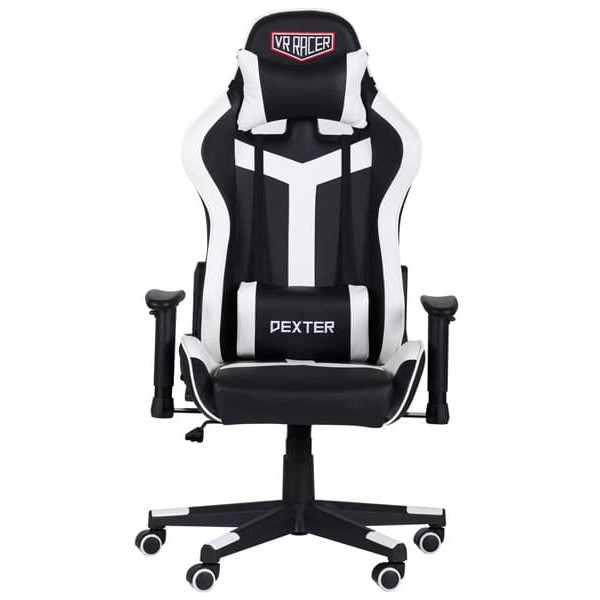 Крісло АМФ VR Racer Dexter Laser Чорний/Білий Крісло АМФ VR Racer Dexter Laser Чорний/Білий-2