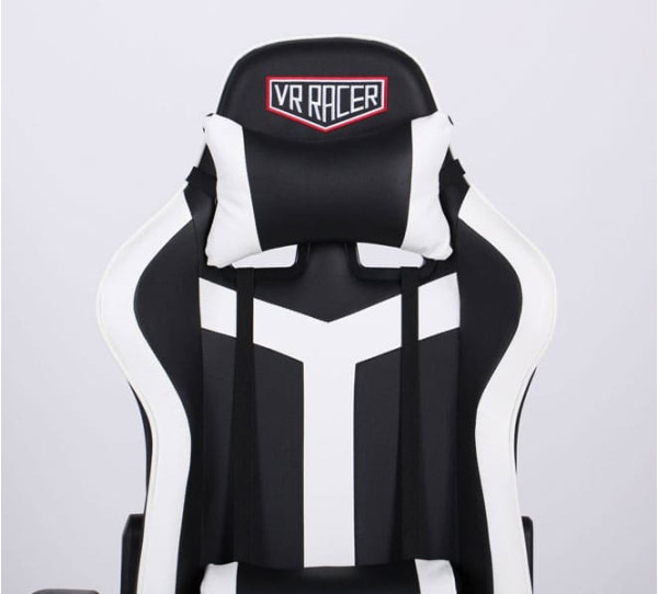 Крісло АМФ VR Racer Dexter Laser Чорний/Білий Крісло АМФ VR Racer Dexter Laser Чорний/Білий-5