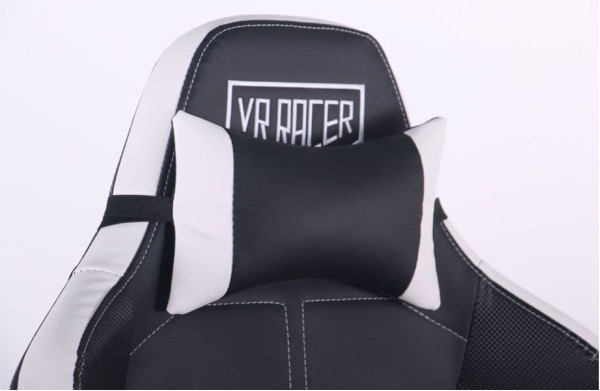 Крісло АМФ VR Racer Expert Mentor Чорний/Білий Крісло АМФ VR Racer Expert Mentor Чорний/Білий-8