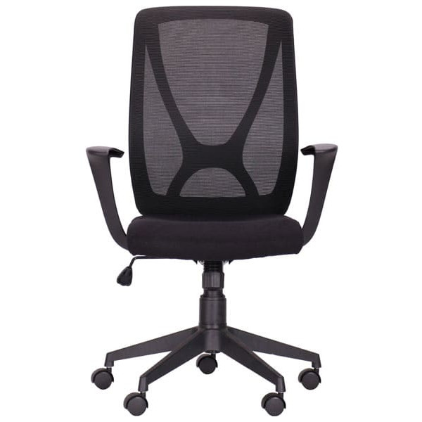 Крісло АМФ Nickel Black сидіння Сідней-07/спинка Сітка SL-00 Чорна-1