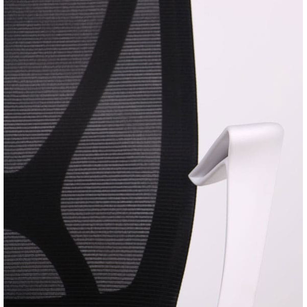 Крісло АМФ Nickel White сидіння Сідней 07/спинка Сітка SL-00 Чорна-6